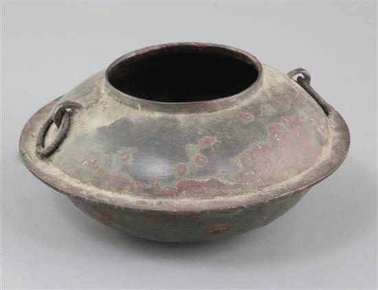 A Chinese archaic bronze steamer vessel, Zeng, Han dynasty, 206 B.C.-206 A.D., 16cm diameter, edge loss